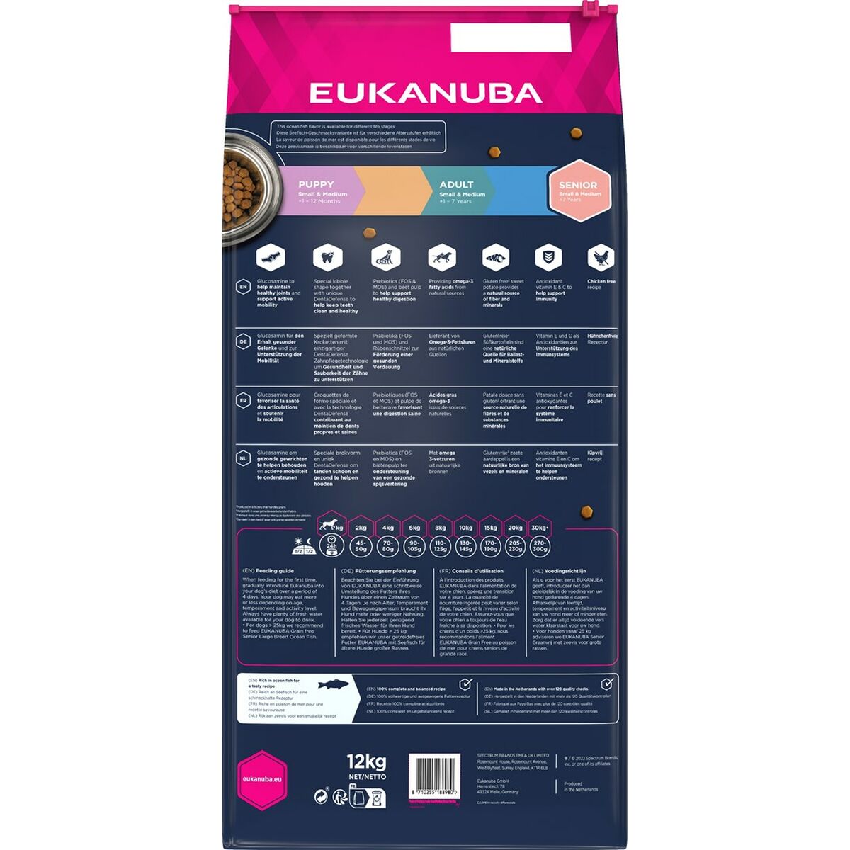 Píce Eukanuba Grain Free Senior small/medium breed Senior Ryby 12 kg